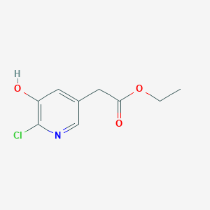 molecular formula C9H10ClNO3 B14857325 Ethyl (6-chloro-5-hydroxypyridin-3-YL)acetate 
