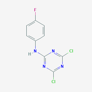 molecular formula C9H5Cl2FN4 B148574 4,6-dichloro-N-(4-fluorophenyl)-1,3,5-triazin-2-amine CAS No. 131468-33-2