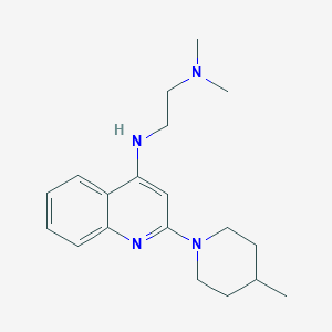 molecular formula C19H28N4 B14857619 N',N'-Dimethyl-N-(2-(4-methylpiperidin-1-yl)quinolin-4-yl)ethane-1,2-diamine 