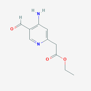 molecular formula C10H12N2O3 B14857701 Ethyl (4-amino-5-formylpyridin-2-YL)acetate 