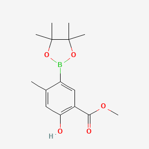 molecular formula C15H21BO5 B1485782 Methyl 2-hydroxy-4-methyl-5-(4,4,5,5-tetramethyl-1,3,2-dioxaborolan-2-yl)benzoate CAS No. 1820814-04-7