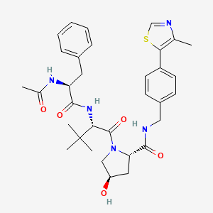 molecular formula C33H41N5O5S B14857824 N-Acetyl-L-Phenylalanyl-3-Methyl-L-Valyl-(4r)-4-Hydroxy-N-[4-(4-Methyl-1,3-Thiazol-5-Yl)benzyl]-L-Prolinamide 