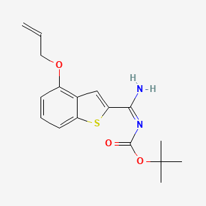 molecular formula C17H20N2O3S B14857871 tert-butyl (NE)-N-[amino-(4-prop-2-enoxy-1-benzothiophen-2-yl)methylidene]carbamate 