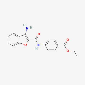 molecular formula C18H16N2O4 B14857880 Ethyl 4-(3-amino-1-benzofuran-2-amido)benzoate 