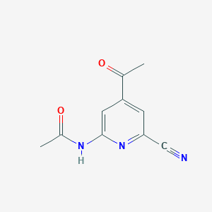 molecular formula C10H9N3O2 B14857981 N-(4-Acetyl-6-cyanopyridin-2-YL)acetamide 