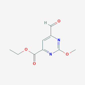 molecular formula C9H10N2O4 B14858001 Ethyl 6-formyl-2-methoxypyrimidine-4-carboxylate 