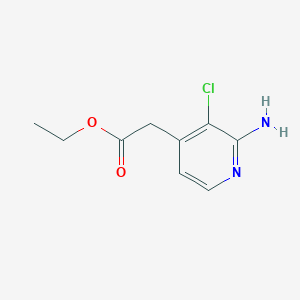 molecular formula C9H11ClN2O2 B14858006 Ethyl (2-amino-3-chloropyridin-4-YL)acetate 
