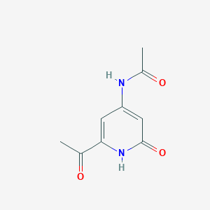 molecular formula C9H10N2O3 B14858040 N-(2-Acetyl-6-hydroxypyridin-4-YL)acetamide 