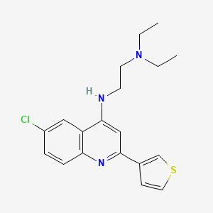 molecular formula C19H22ClN3S B14858048 N'-(6-Chloro-2-(thiophen-3-yl)quinolin-4-yl)-N,N-diethylethane-1,2-diamine 
