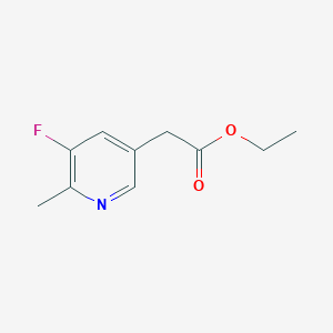molecular formula C10H12FNO2 B14858087 Ethyl 3-fluoro-2-methylpyridine-5-acetate 