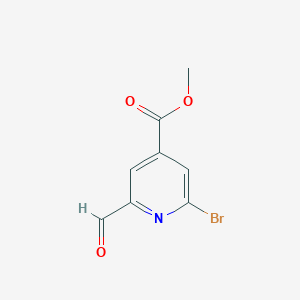 molecular formula C8H6BrNO3 B14858175 Methyl 2-bromo-6-formylisonicotinate 