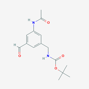 molecular formula C15H20N2O4 B14858208 Tert-butyl 3-(acetylamino)-5-formylbenzylcarbamate 