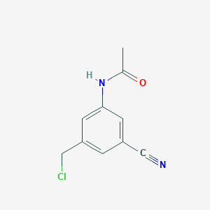 molecular formula C10H9ClN2O B14858277 N-(3-(Chloromethyl)-5-cyanophenyl)acetamide 