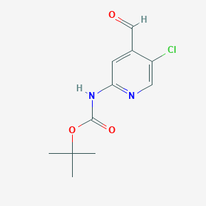 molecular formula C11H13ClN2O3 B14858608 Tert-butyl 5-chloro-4-formylpyridin-2-ylcarbamate 