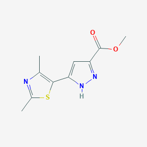 molecular formula C10H11N3O2S B14858796 methyl 3-(2,4-dimethyl-1,3-thiazol-5-yl)-1H-pyrazole-5-carboxylate 