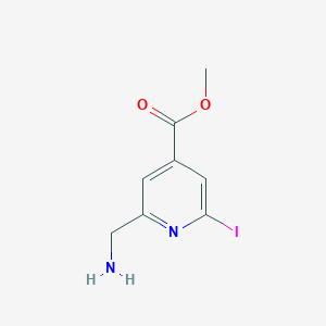 molecular formula C8H9IN2O2 B14858941 Methyl 2-(aminomethyl)-6-iodoisonicotinate 