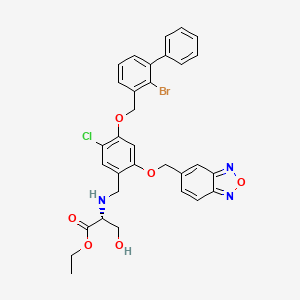 molecular formula C32H29BrClN3O6 B14859072 ethyl (2R)-2-[[2-(2,1,3-benzoxadiazol-5-ylmethoxy)-4-[(2-bromo-3-phenylphenyl)methoxy]-5-chlorophenyl]methylamino]-3-hydroxypropanoate 
