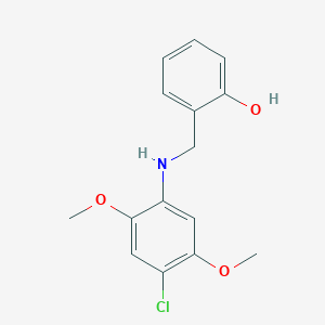 molecular formula C15H16ClNO3 B14859167 2-{[(4-Chloro-2,5-dimethoxyphenyl)amino]methyl}phenol 