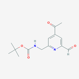 molecular formula C14H18N2O4 B14859176 Tert-butyl (4-acetyl-6-formylpyridin-2-YL)methylcarbamate 