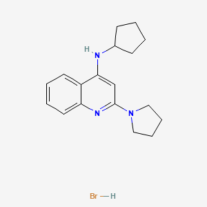 molecular formula C18H24BrN3 B14859226 N-Cyclopentyl-2-(pyrrolidin-1-yl)quinolin-4-amine hydrobromide 