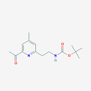 molecular formula C15H22N2O3 B14859237 Tert-butyl 2-(6-acetyl-4-methylpyridin-2-YL)ethylcarbamate 