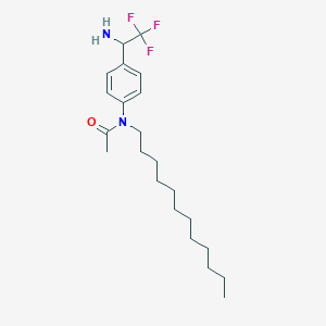molecular formula C22H35F3N2O B14859261 N-[4-(1-Amino-2,2,2-trifluoro-ethyl)-phenyl]-N-dodecyl-acetamide 