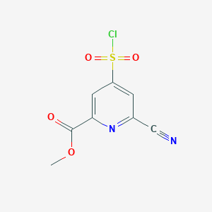 molecular formula C8H5ClN2O4S B14859391 Methyl 4-(chlorosulfonyl)-6-cyanopyridine-2-carboxylate 