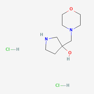 molecular formula C9H20Cl2N2O2 B1485950 3-(Morpholinomethyl)pyrrolidin-3-ol dihydrochloride CAS No. 2206823-68-7