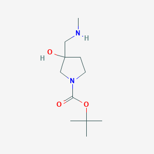 molecular formula C11H22N2O3 B1485958 tert-Butyl 3-hydroxy-3-[(methylamino)methyl]-1-pyrrolidinecarboxylate CAS No. 2157754-77-1