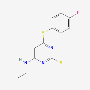 molecular formula C13H14FN3S2 B14859646 N-ethyl-6-[(4-fluorophenyl)sulfanyl]-2-(methylsulfanyl)-4-pyrimidinamine 