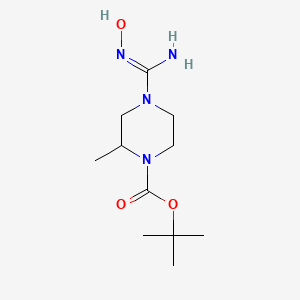 molecular formula C11H22N4O3 B14859708 Tert-butyl 4-(N-hydroxycarbamimidoyl)-2-methylpiperazine-1-carboxylate 