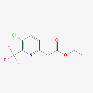molecular formula C10H9ClF3NO2 B14859801 Ethyl 3-chloro-2-(trifluoromethyl)pyridine-6-acetate 