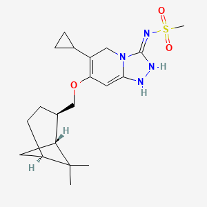 molecular formula C20H30N4O3S B14860039 N-(6-cyclopropyl-7-(((1R,2R,5R)-6,6-dimethylbicyclo[3.1.1]heptan-2-yl)methoxy)-1H-4l4-[1,2,4]triazolo[4,3-a]pyridin-3-yl)methanesulfonamide 
