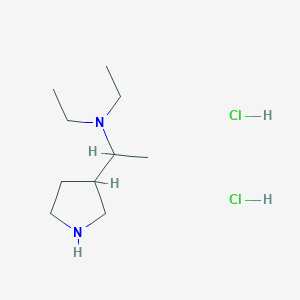 molecular formula C10H24Cl2N2 B1486008 N,N-Diethyl-1-(3-pyrrolidinyl)-1-ethanamine dihydrochloride CAS No. 2203716-81-6
