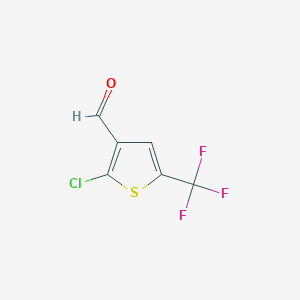 molecular formula C6H2ClF3OS B14860144 2-Chloro-5-(trifluoromethyl)thiophene-3-carbaldehyde CAS No. 1260667-21-7