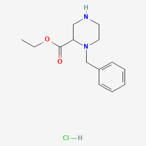 molecular formula C14H21ClN2O2 B14860235 Ethyl 1-benzyl-piperazine-2-carboxylate HCl 