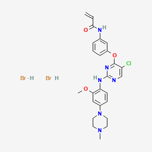 molecular formula C25H29Br2ClN6O3 B14860284 N-[3-[5-chloro-2-[2-methoxy-4-(4-methylpiperazin-1-yl)anilino]pyrimidin-4-yl]oxyphenyl]prop-2-enamide;dihydrobromide 