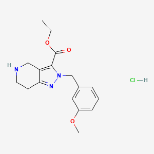 Ethyl 2-(3-methoxybenzyl)-4,5,6,7-tetrahydro-2H-pyrazolo[4,3-c]pyridine-3-carboxylate hydrochloride