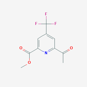 molecular formula C10H8F3NO3 B14860585 Methyl 6-acetyl-4-(trifluoromethyl)pyridine-2-carboxylate 