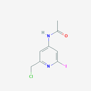 molecular formula C8H8ClIN2O B14860642 N-(2-(Chloromethyl)-6-iodopyridin-4-yl)acetamide 