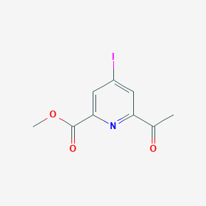 molecular formula C9H8INO3 B14860717 Methyl 6-acetyl-4-iodopyridine-2-carboxylate 