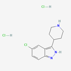 molecular formula C12H16Cl3N3 B1486089 5-Chloro-3-(4-piperidinyl)-1H-indazole dihydrochloride CAS No. 2206966-36-9