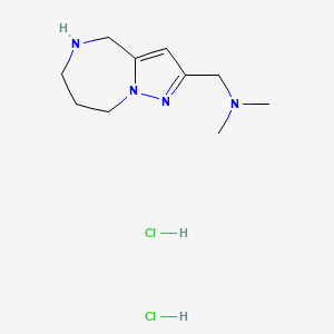 molecular formula C10H20Cl2N4 B1486091 N,N-Dimethyl(5,6,7,8-tetrahydro-4H-pyrazolo[1,5-a][1,4]diazepin-2-yl)methanamine dihydrochloride CAS No. 2203070-95-3