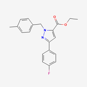 molecular formula C20H19FN2O2 B14860999 Ethyl 1-(4-methylbenzyl)-3-(4-fluorophenyl)-1H-pyrazole-5-carboxylate 
