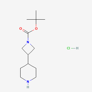 molecular formula C13H25ClN2O2 B14861138 1-Boc-3-(4-piperidyl)azetidine HCl 
