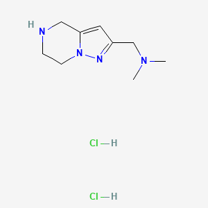 molecular formula C9H18Cl2N4 B1486124 N,N-Dimethyl(4,5,6,7-tetrahydropyrazolo[1,5-a]pyrazin-2-yl)methanamine dihydrochloride CAS No. 2206971-01-7