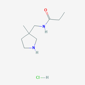 molecular formula C9H19ClN2O B1486127 N-[(3-Methyl-3-pyrrolidinyl)methyl]propanamide hydrochloride CAS No. 2204587-56-2