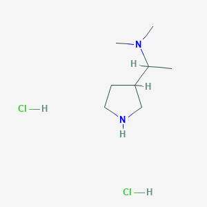 molecular formula C8H20Cl2N2 B1486140 N,N-Dimethyl-1-(3-pyrrolidinyl)-1-ethanamine dihydrochloride CAS No. 2208273-48-5
