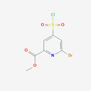 molecular formula C7H5BrClNO4S B14861440 Methyl 6-bromo-4-(chlorosulfonyl)pyridine-2-carboxylate 