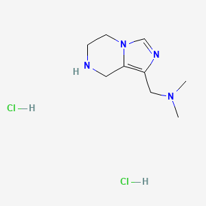 molecular formula C9H18Cl2N4 B1486146 N,N-Dimethyl(5,6,7,8-tetrahydroimidazo[1,5-a]pyrazin-1-yl)methanamine dihydrochloride CAS No. 2203842-85-5